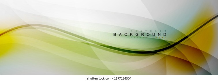 Smooth flowing wave motion concept background, vector illustration