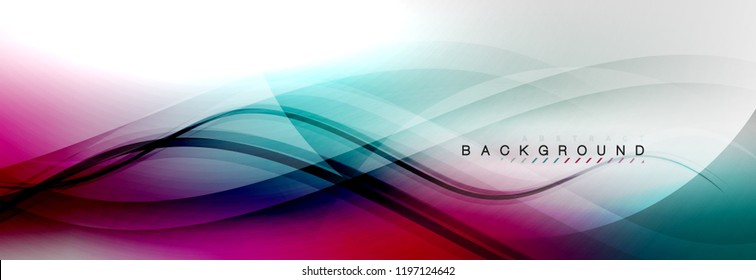 Smooth flowing wave motion concept background, vector illustration
