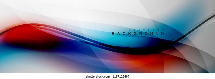 Smooth flowing wave motion concept background, vector illustration