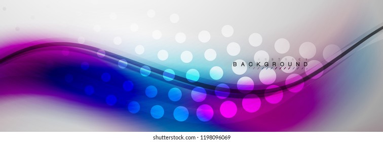 Smooth flowing wave motion concept background, vector illustration