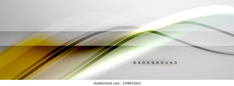 Smooth flowing wave motion concept background, vector illustration