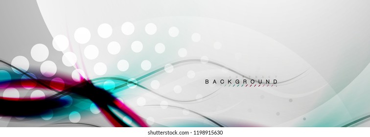 Smooth flowing wave motion concept background, vector illustration