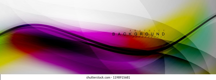 Smooth flowing wave motion concept background, vector illustration