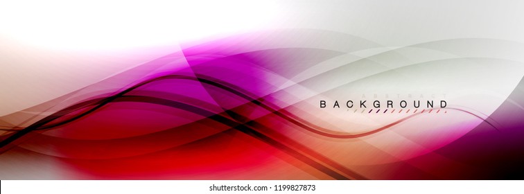 Smooth flowing wave motion concept background, vector illustration