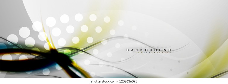 Smooth flowing wave motion concept background, vector illustration