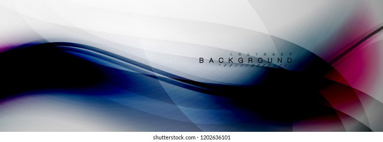 Smooth flowing wave motion concept background, vector illustration