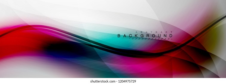Smooth flowing wave motion concept background, vector illustration
