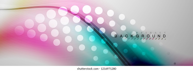 Smooth flowing wave motion concept background, vector illustration