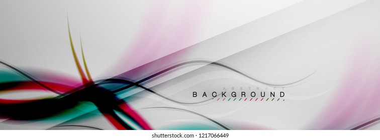 Smooth flowing wave motion concept background, vector illustration