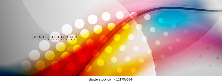 Smooth flowing wave motion concept background, vector illustration