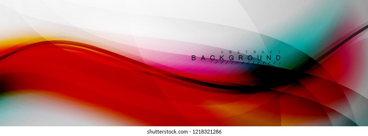 Smooth flowing wave motion concept background, vector illustration