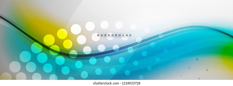 Smooth flowing wave motion concept background, vector illustration