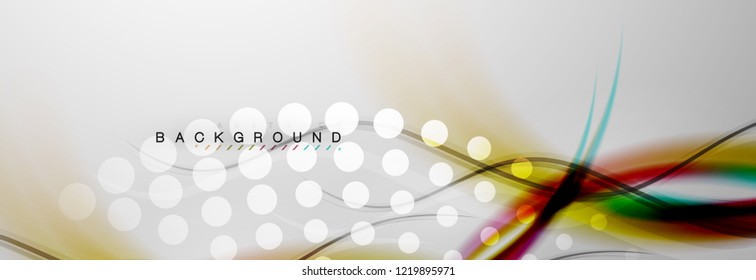 Smooth flowing wave motion concept background, vector illustration