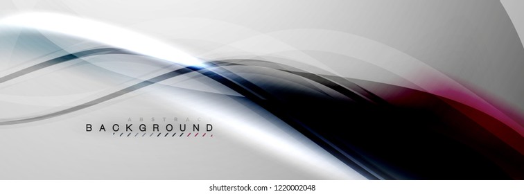 Smooth flowing wave motion concept background, vector illustration