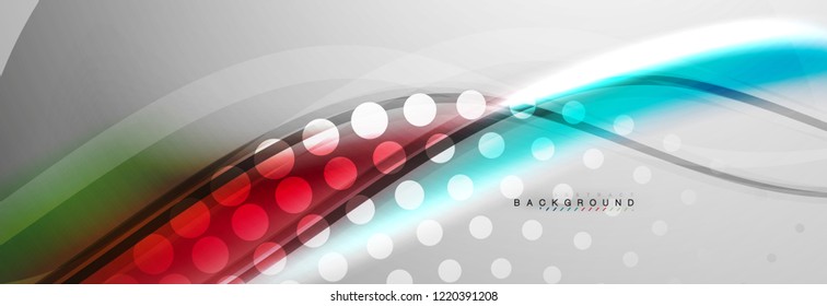 Smooth flowing wave motion concept background, vector illustration