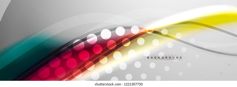 Smooth flowing wave motion concept background, vector illustration