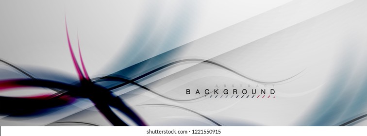 Smooth flowing wave motion concept background, vector illustration