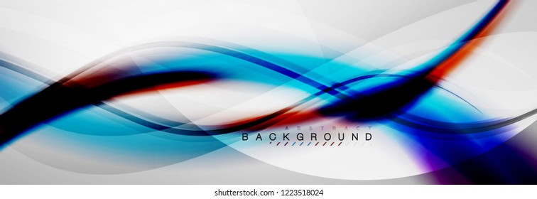 Smooth flowing wave motion concept background, vector illustration