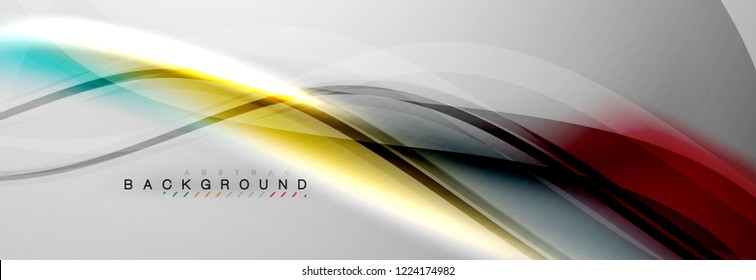 Smooth flowing wave motion concept background, vector illustration