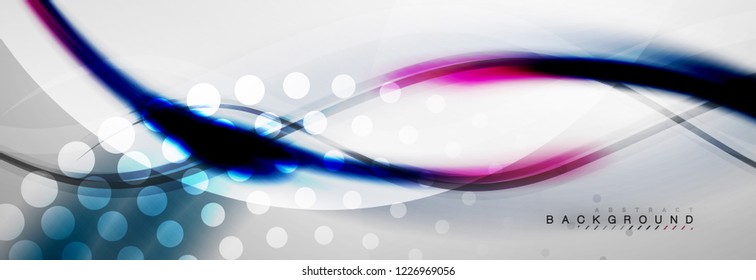 Smooth flowing wave motion concept background, vector illustration