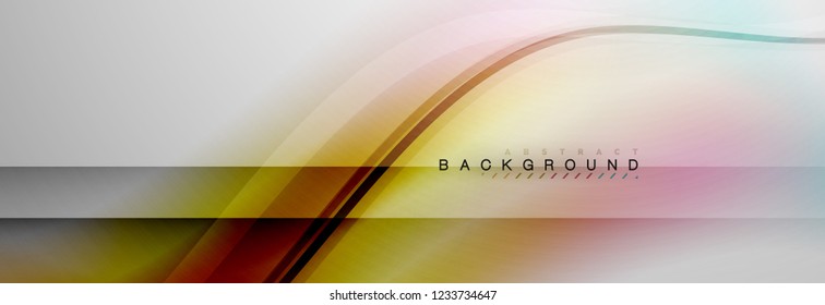 Smooth flowing wave motion concept background, vector illustration