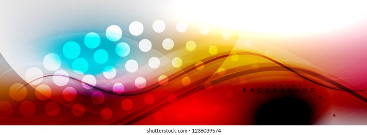 Smooth flowing wave motion concept background, vector illustration