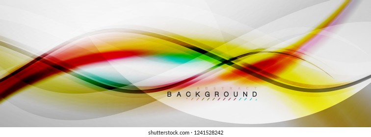 Smooth flowing wave motion concept background, vector illustration