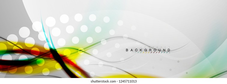 Smooth flowing wave motion concept background, vector illustration