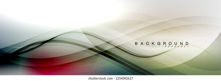 Smooth flowing wave motion concept background, vector illustration