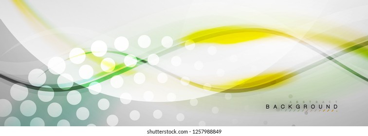 Smooth flowing wave motion concept background, vector illustration