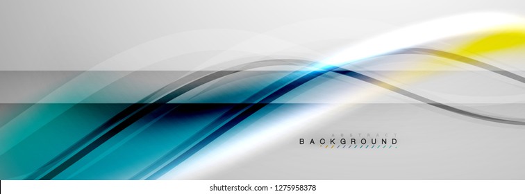 Smooth flowing wave motion concept background, vector illustration