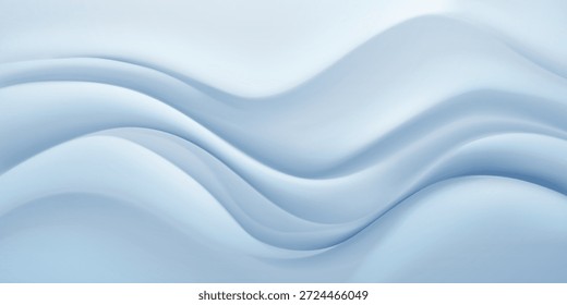 Ondas suaves e fluentes em um plano de fundo azul claro e abstrato com efeitos sutis de sombreamento e gradiente.