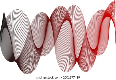 Smooth fluid curved flow lines smoke effect in horizontal landscape vector Design