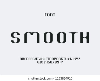 Smooth font. Vector alphabet letters and numbers. Typeface design. 
