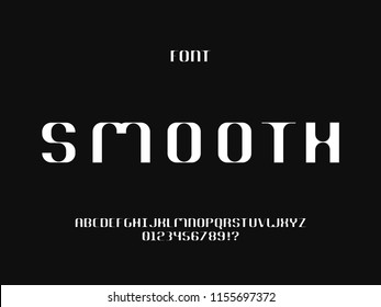 Smooth font. Vector alphabet letters and numbers. Typeface design. 