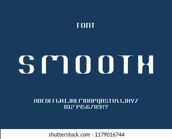 Smooth font. Vector alphabet letters and numbers. Typeface design. 
