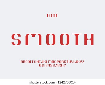 Smooth font. Vector alphabet letters and numbers. Typeface design. 