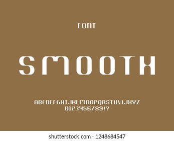 Smooth font. Vector alphabet letters and numbers. Typeface design. 