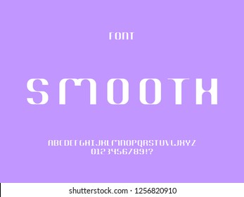 Smooth font. Vector alphabet letters and numbers. Typeface design. 