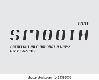 Smooth font. Vector alphabet letters and numbers. Typeface design. Typography Graphic