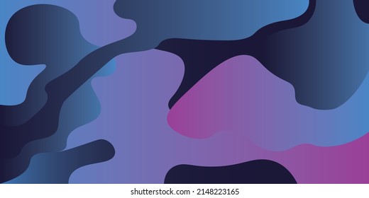 Smooth forms of blue and purple with transitions. Background or postcard concept.