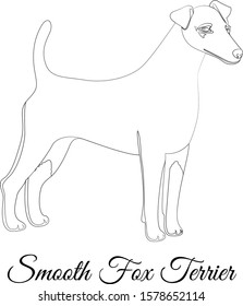 Smooth fox terrier dog outline