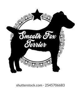 Smooth Fox Terrier dog silhouette, dog, dog breeds,  vector, silhouette, logo design, animal, illustration, icon, sign, black, pet