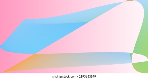 Smooth Futuristic Layers Pink Shape Gradient Mesh. Pastel Fluid Dynamic Rainbow Original Background. Multicolor Minimal Neon Technology Illustration. Color Modern Digital Psychedelic Horizontal Lines.