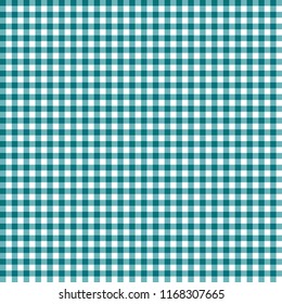 Smooth Gingham Seamless Pattern - Smooth teal and white classic gingham texture