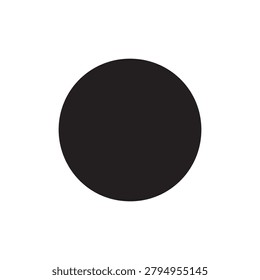 A smooth, glossy black circle with a reflective gradient surface, exhibiting subtle highlights and a sleek, polished texture against a plain white background.