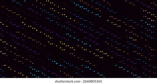 Smooth glowing digital waves. Yellow and blue gradient waves with soft light and bokeh. Future technology, science, and artificial intelligence background. Big data flow.