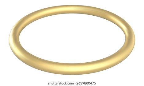 Smooth golden torus knot forming a perfect circle, isolated on a white background, representing concepts like infinity, continuity, and elegance