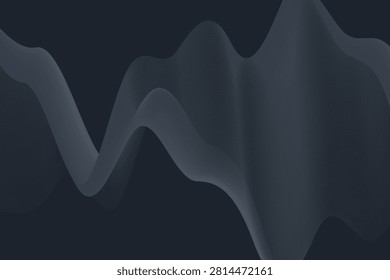 Smooth gradient 3 d wave patterns in dark blue-gray tones darkblue