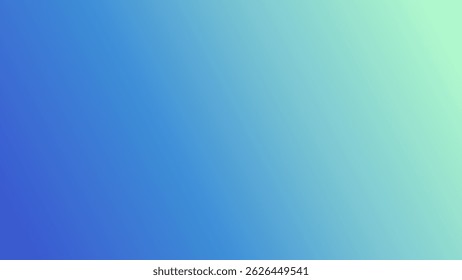 Smooth gradient background fading from deep blue to mint green in a calming color transition vector illustration background.